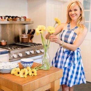 Draper James • Mary Beth Halter Dress Blue Parton Check Cotton